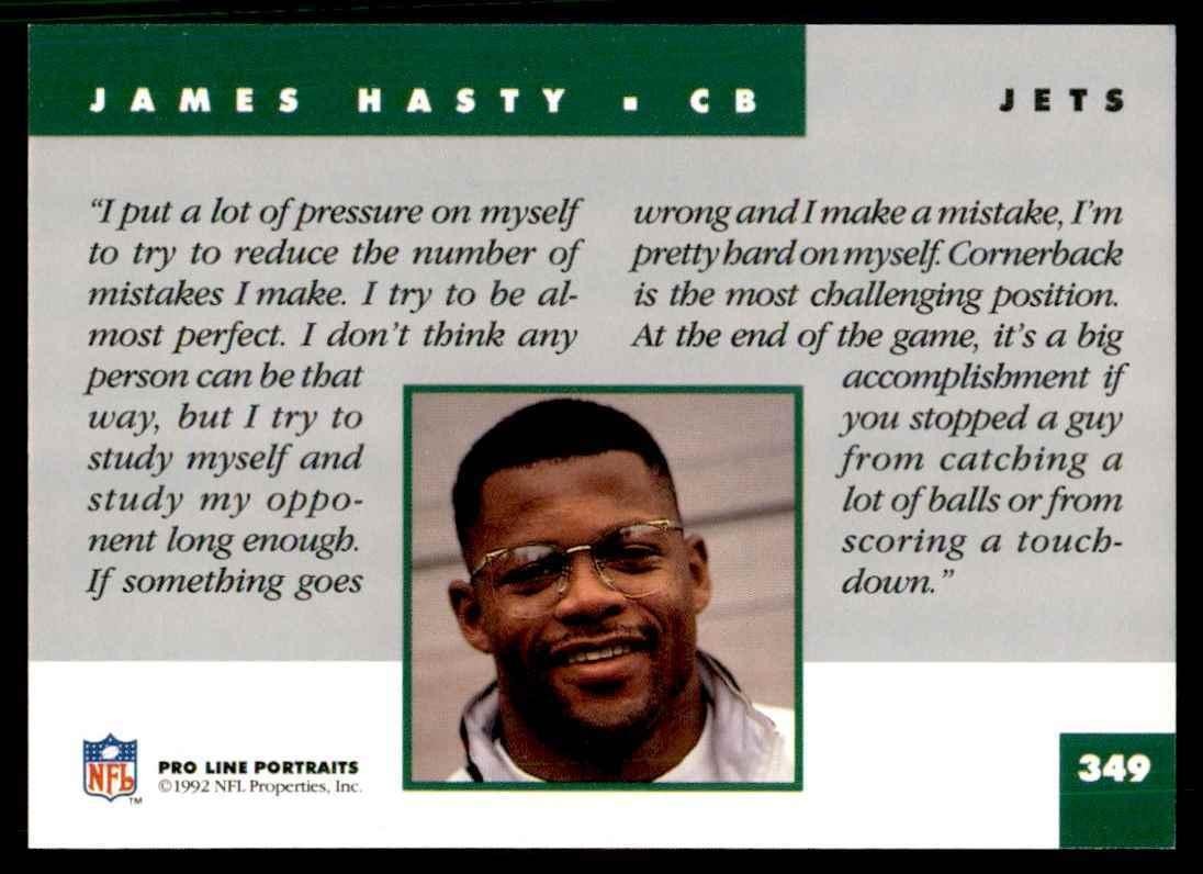 1992 PRO LINE JAMES HASTY NEW YORK JETS #349