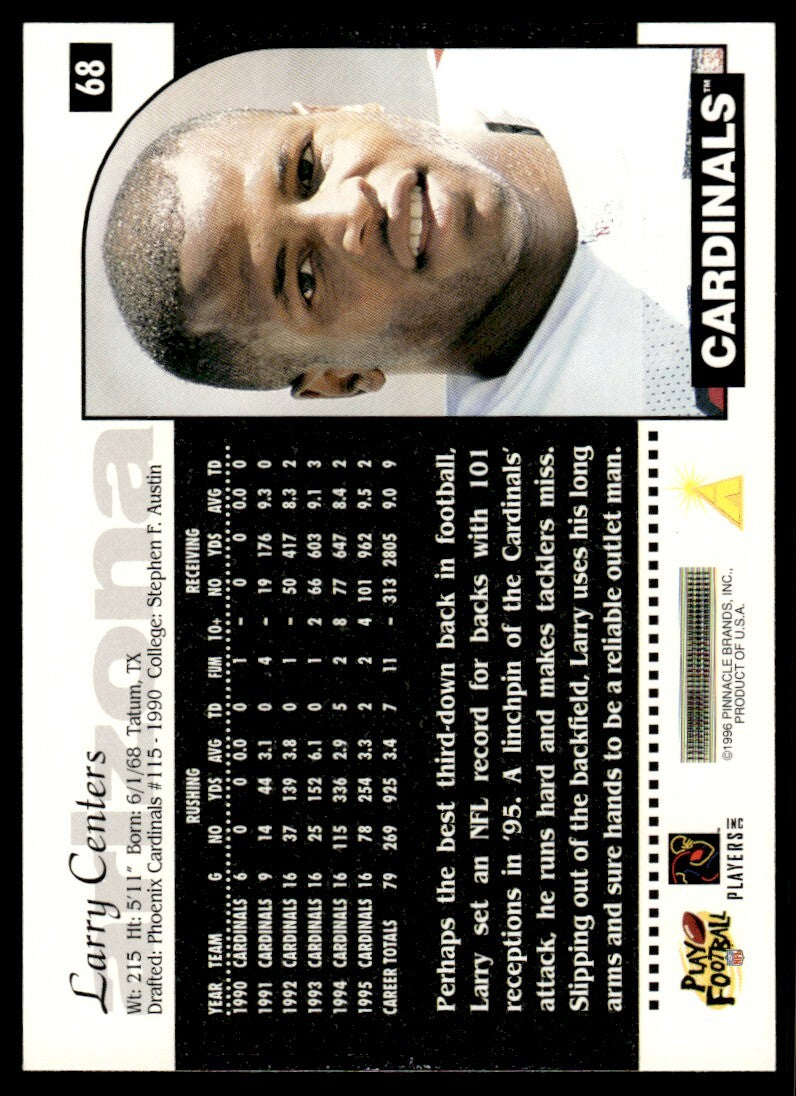 1996 Score Football Card Larry Centers Arizona Cardinals #68
