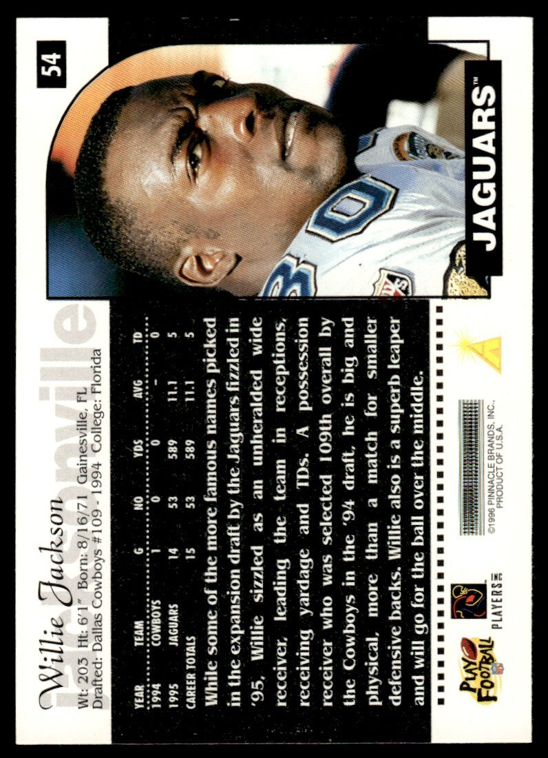 1996 Score Football Card Willie Jackson Jacksonville Jaguars #54