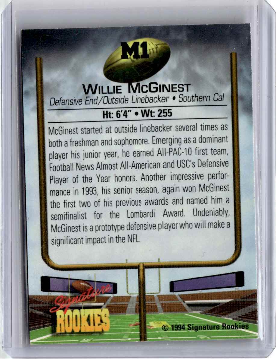 1994 Signature Rookies Willie McGinest /15000 USC Trojans #M1