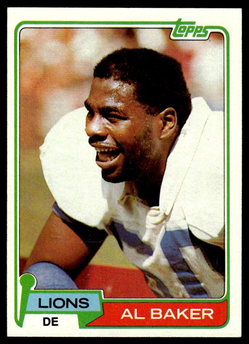 1981 Topps Football Card Al Baker Detroit Lions #175