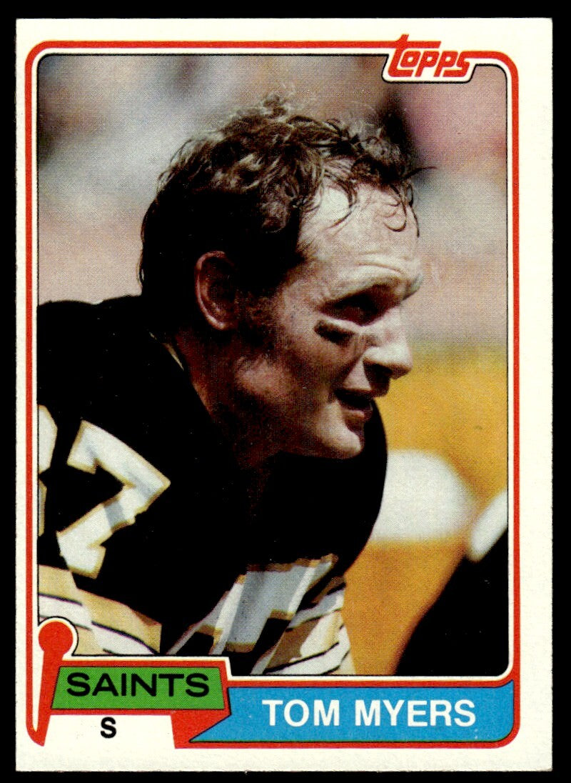 1981 Topps Football Card Tom Myers D New Orleans Saints #366