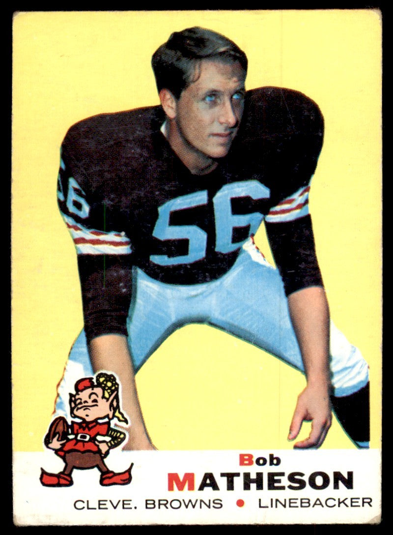 1969 TOPPS. BOB MATHESON CLEVELAND BROWNS #27.