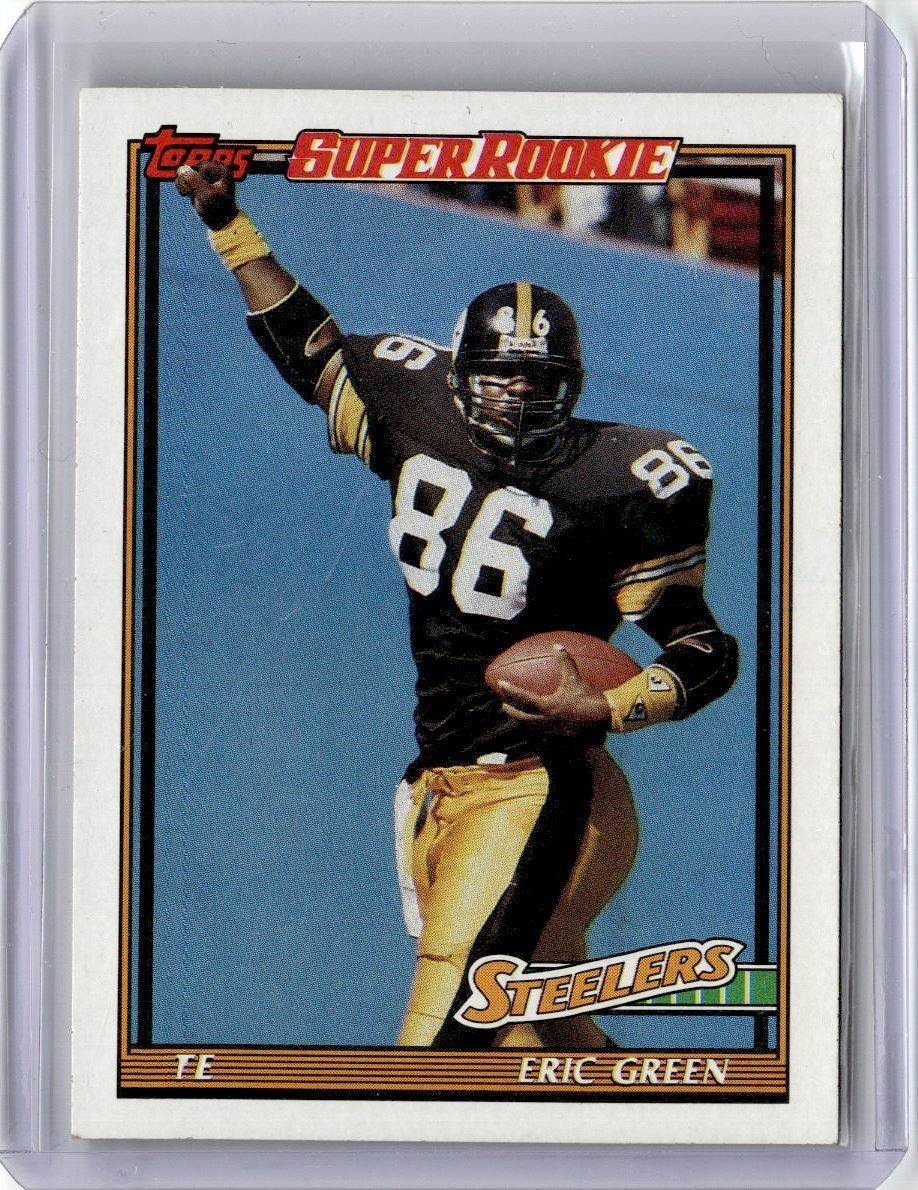 1991 Topps Eric Green Football Card Pittsburgh Steelers #302