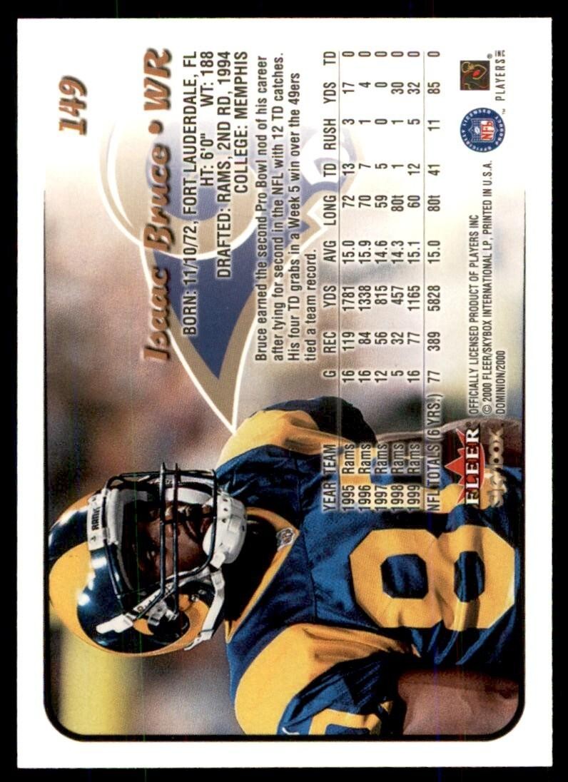 2000 FLEER DOMINION ISAAC BRUCE ST. LOUIS RAMS #149
