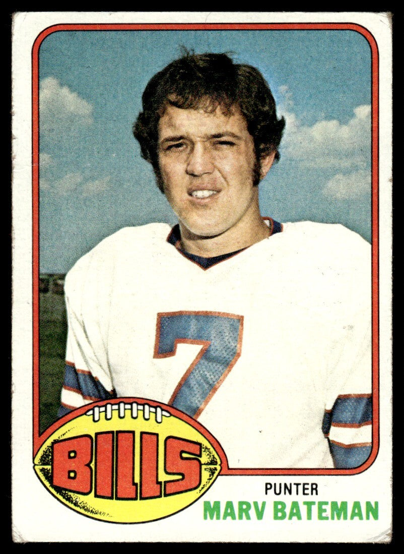 1976 Topps Football Card Marv Bateman Buffalo Bills #414