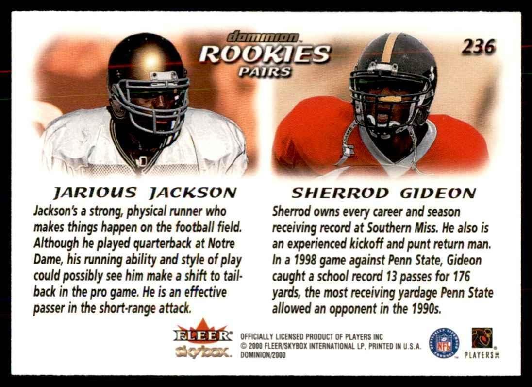 2000 FLEER DOMINION JARIOUS JACKSON/SHERROD GIDEON  PHILADELPHIA EAGLES/NEW