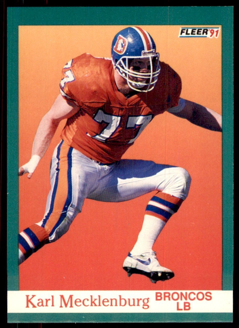 1991 FLEER KARL MECKLENBURG DENVER BRONCOS #52