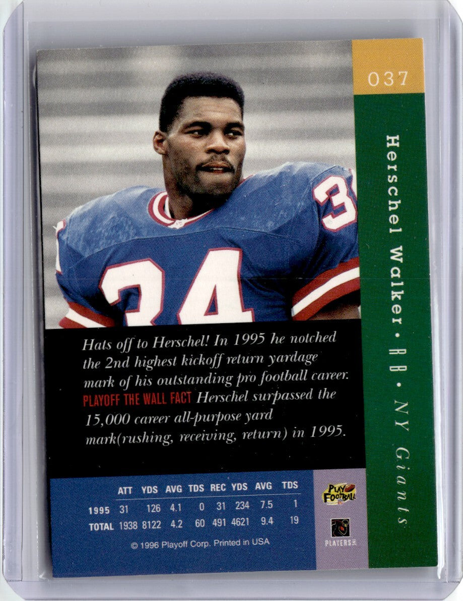 1996 Playoff Absolute Herschel Walker Football Card New York Giants #37