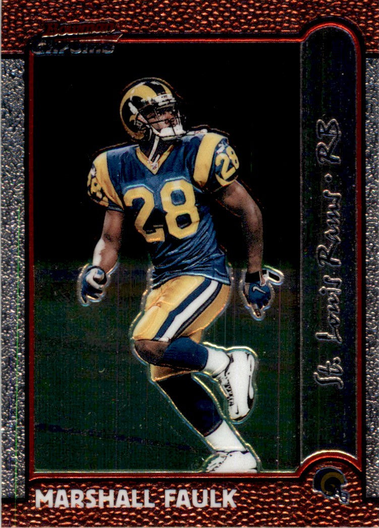 1999 Bowman Chrome Marshall Faulk Football Cards #48