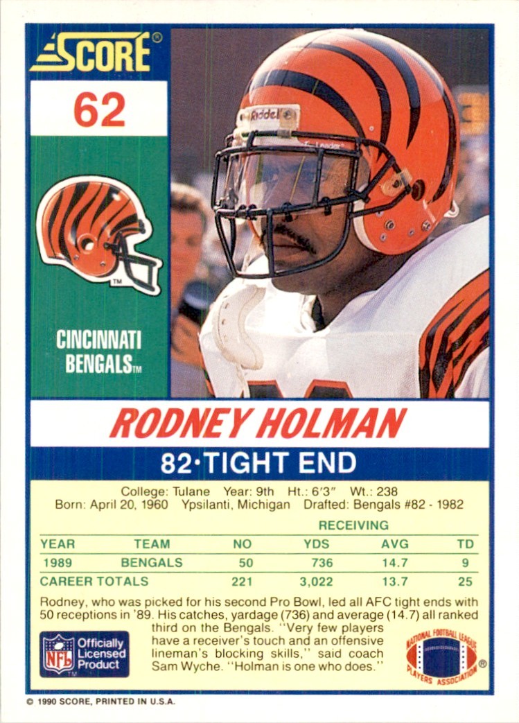 1990 Score Rodney Holman Football Cards #62