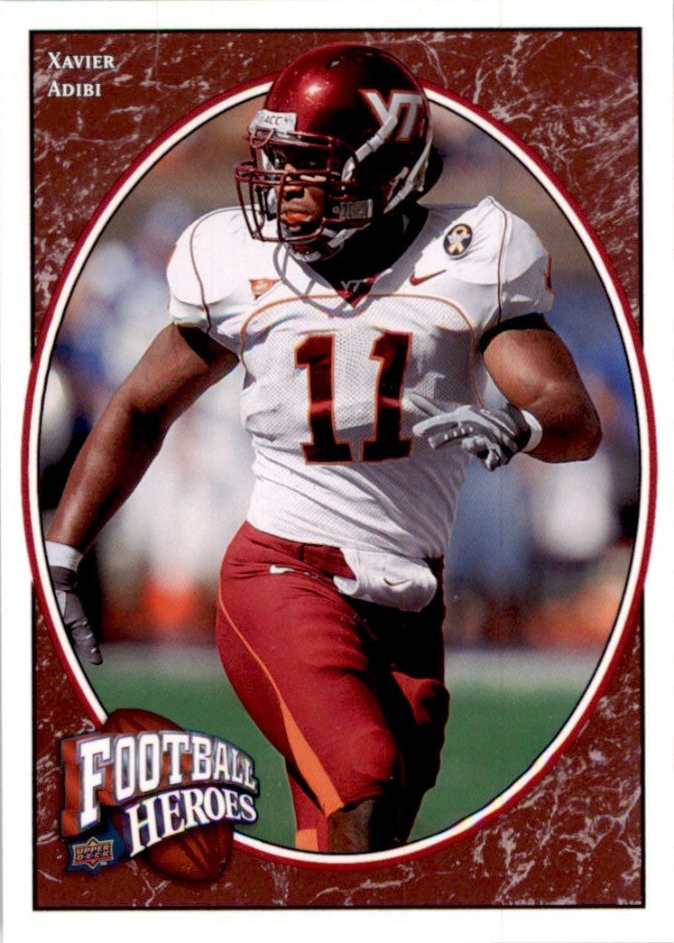 2008 Upper Deck Heroes Xavier Adibi Football Cards #199