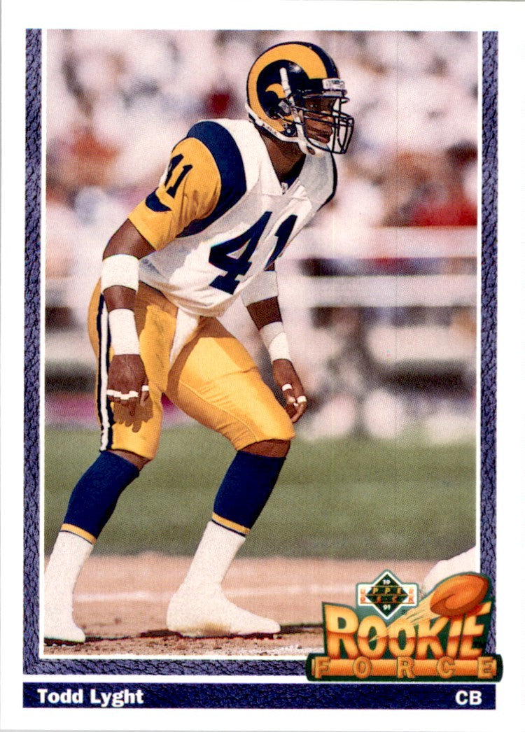 1991 Upper Deck Todd Lyght Rookie Football Cards #648