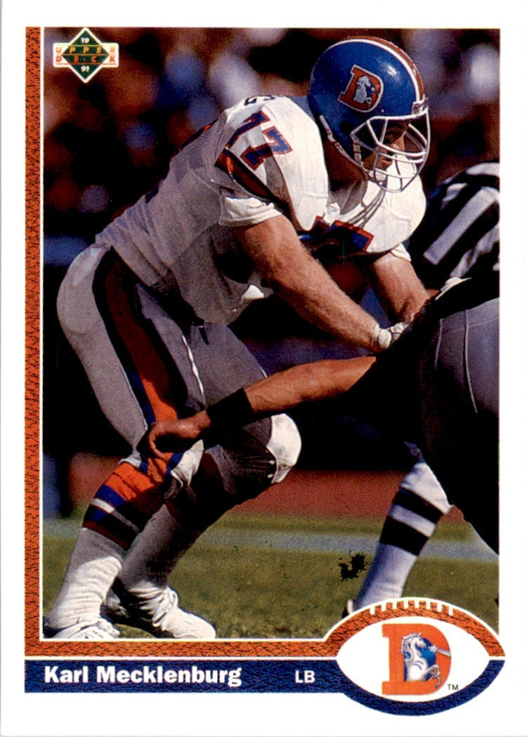 1991 Upper Deck Karl Mecklenburg Football Cards #105