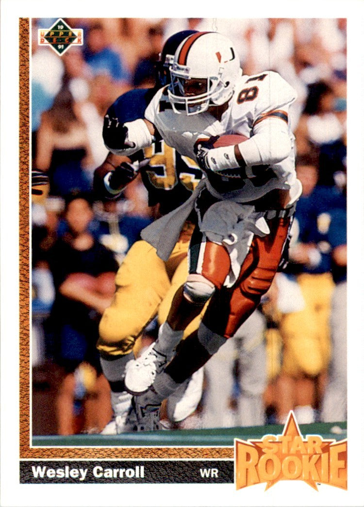 1991 Upper Deck Wesley Carroll Rookie Football Cards #12