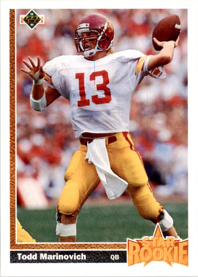 1991 Upper Deck Todd Marinovich Rookie Football Cards #18