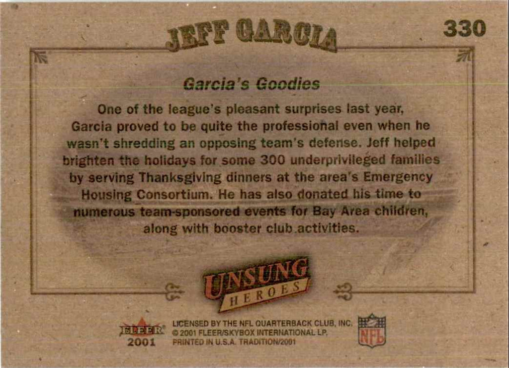 2001 Fleer Tradition Jeff Garcia Football Cards #330