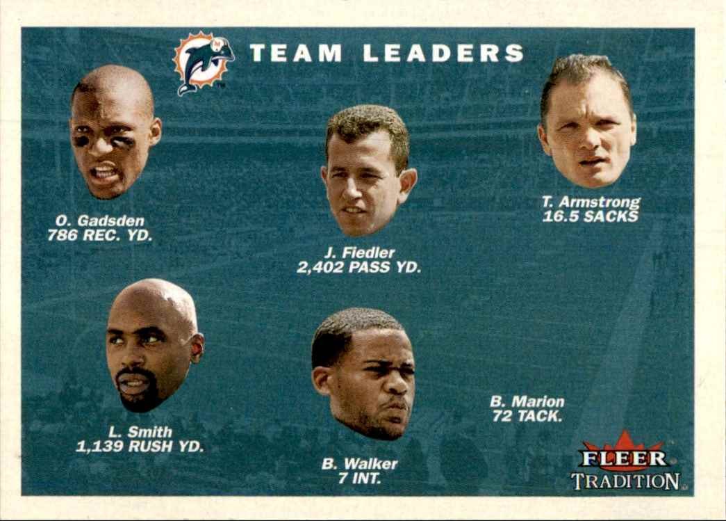 2001 Fleer Tradition Miami Dolphins Team Leaders Football Cards #372