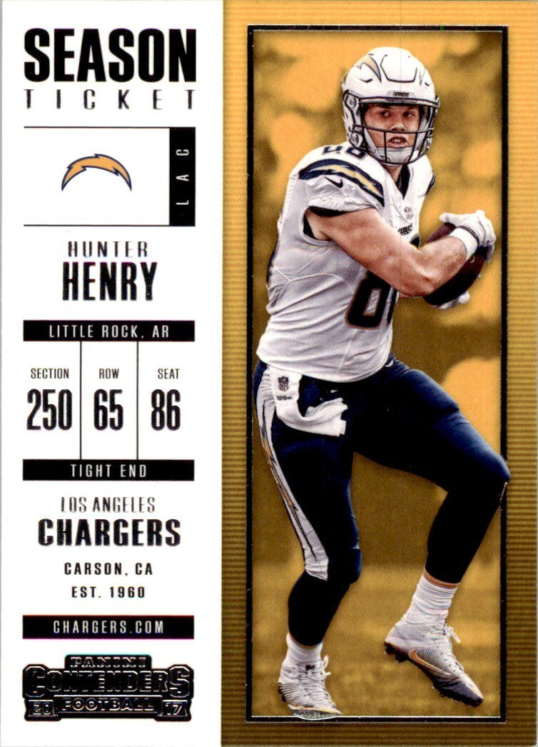2017 Panini Contenders. Hunter Henry Football Cards. #71