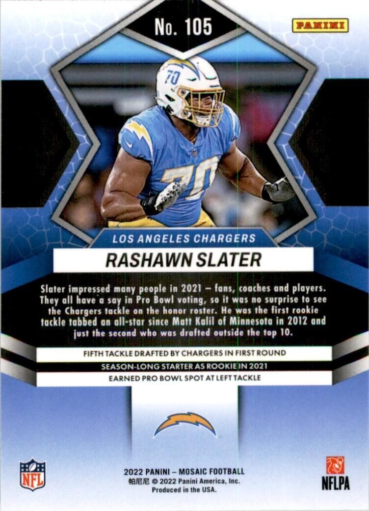 2022 Mosaic Rashawn Slater Football Cards #105