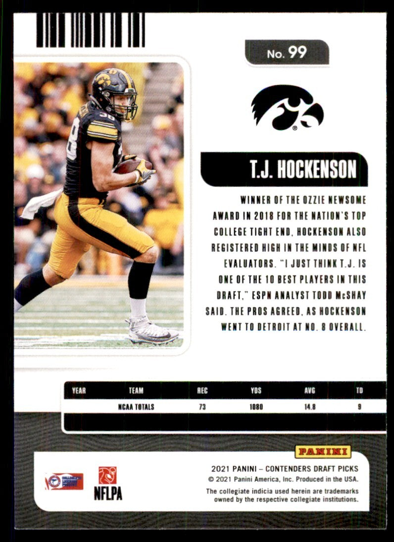 2021 Panini Contenders Draft Picks T.J. Hockenson Football Cards #99
