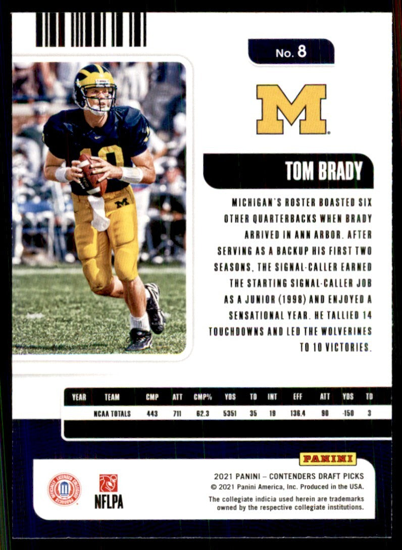 2021 Panini Contenders Draft Picks Tom Brady Football Cards #8