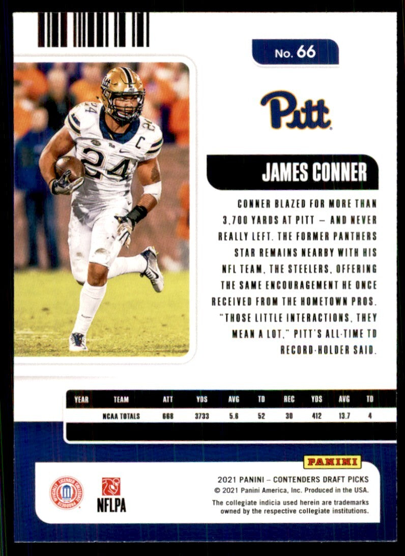 2021 Panini Contenders Draft Picks James Conner Football Cards #66