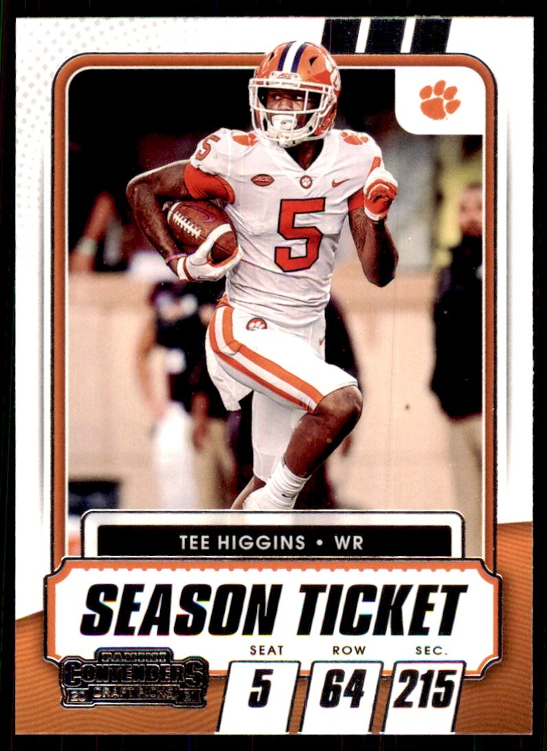 2021 Panini Contenders Draft Picks Tee Higgins Football Cards #92