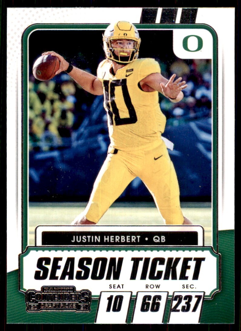 2021 Panini Contenders Draft Picks Justin Herbert Football Cards #11