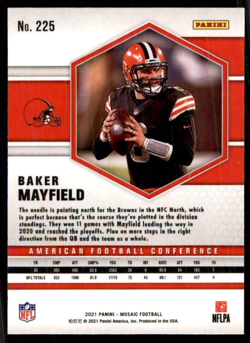 2021 Panini Mosaic Baker Mayfield Football Cards #225