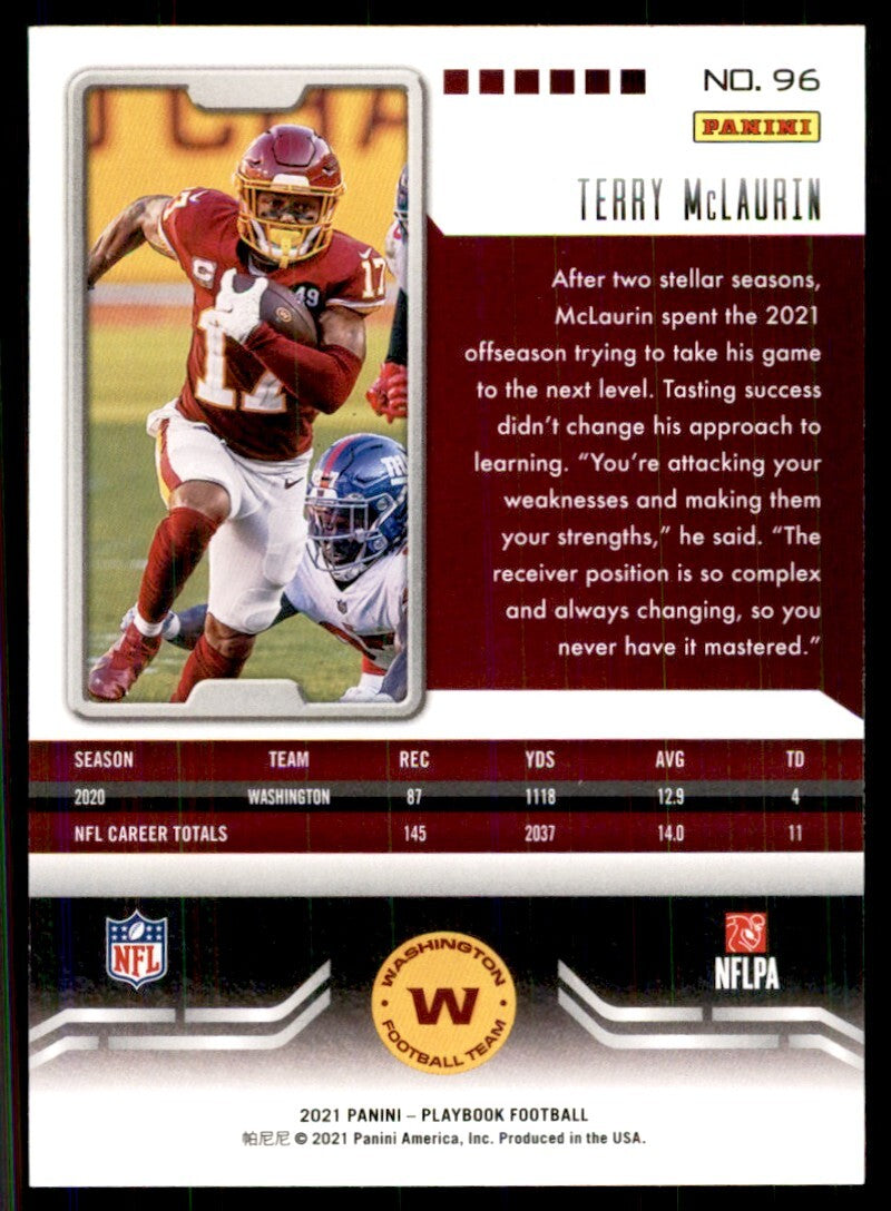 2021 Panini Playbook Terry McLaurin Football Cards #96