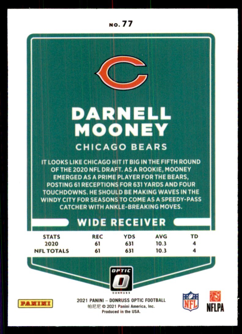 2021 Donruss Optic Darnell Mooney Football Cards #77