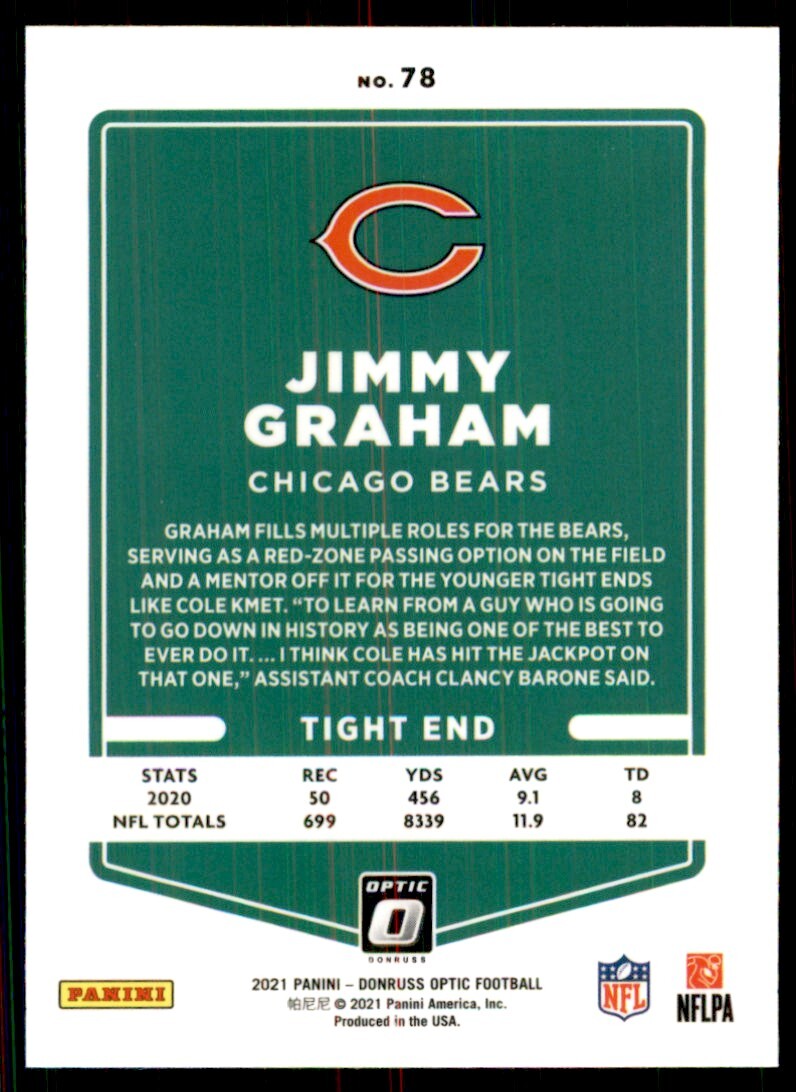 2021 Donruss Optic Jimmy Graham Football Cards #78