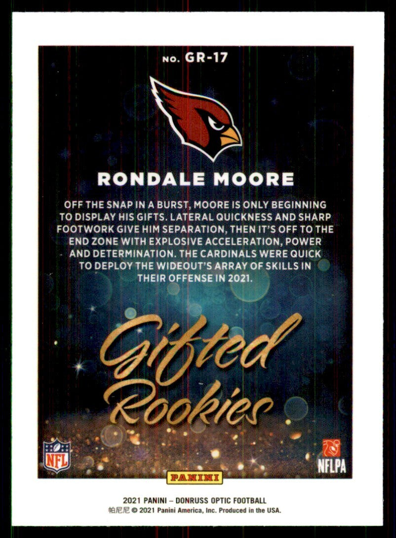 2021 Donruss Optic Rondale Moore Football Cards #GR-17