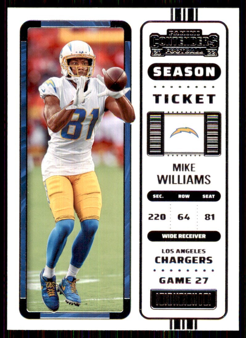 2022 Panini Contenders Mike Williams C Football Cards #74