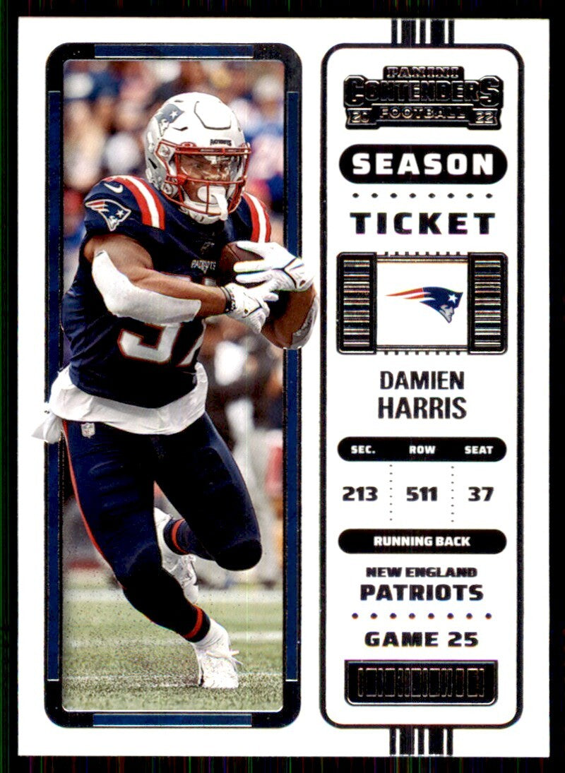 2022 Panini Contenders Damien Harris  Football Cards #87