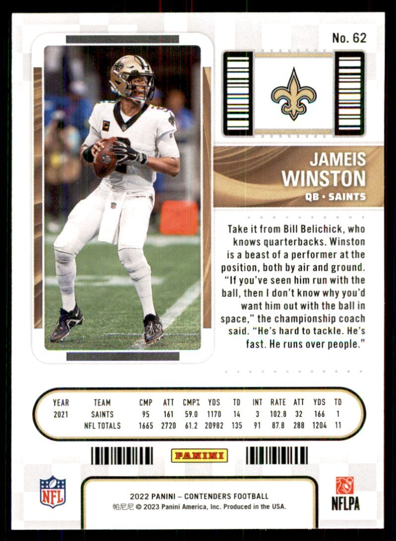 2022 Panini Contenders Jameis Winston B Football Cards #62