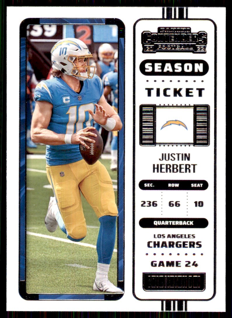 2022 Panini Contenders Justin Herbert B Football Cards #72