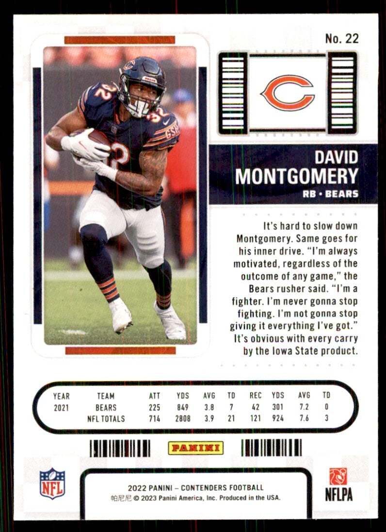 2022 Panini Contenders. David Montgomery Football Cards #22