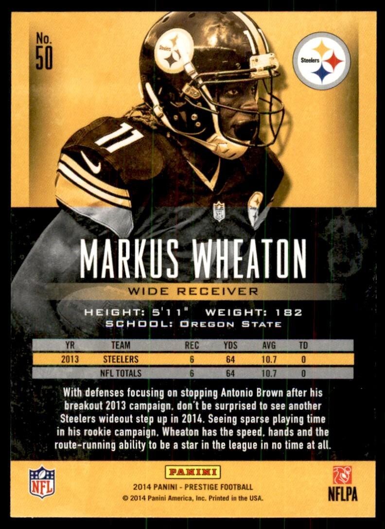 2014 Panini Prestige Markus Wheaton Football Cards #50