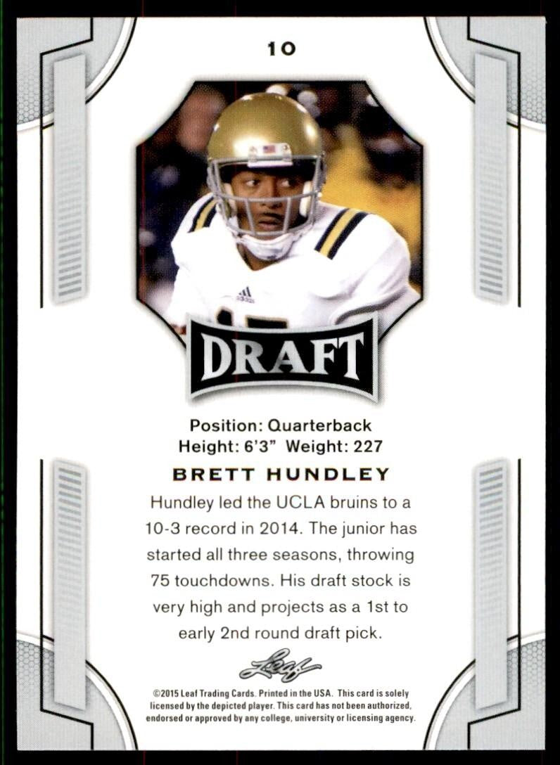 2015 Leaf Draft Brett Hundley Football Cards #10