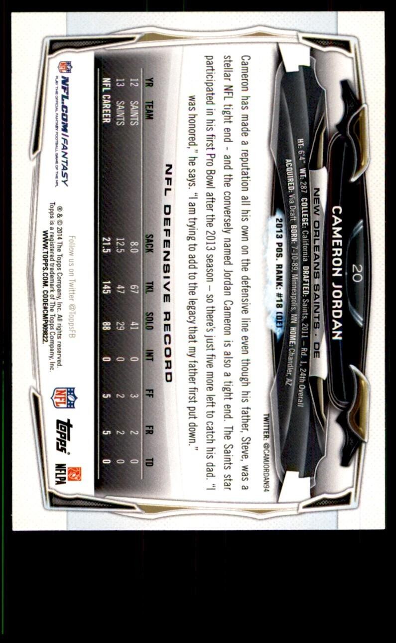 2014 Topps: Cameron Jordan  Football Cards #20
