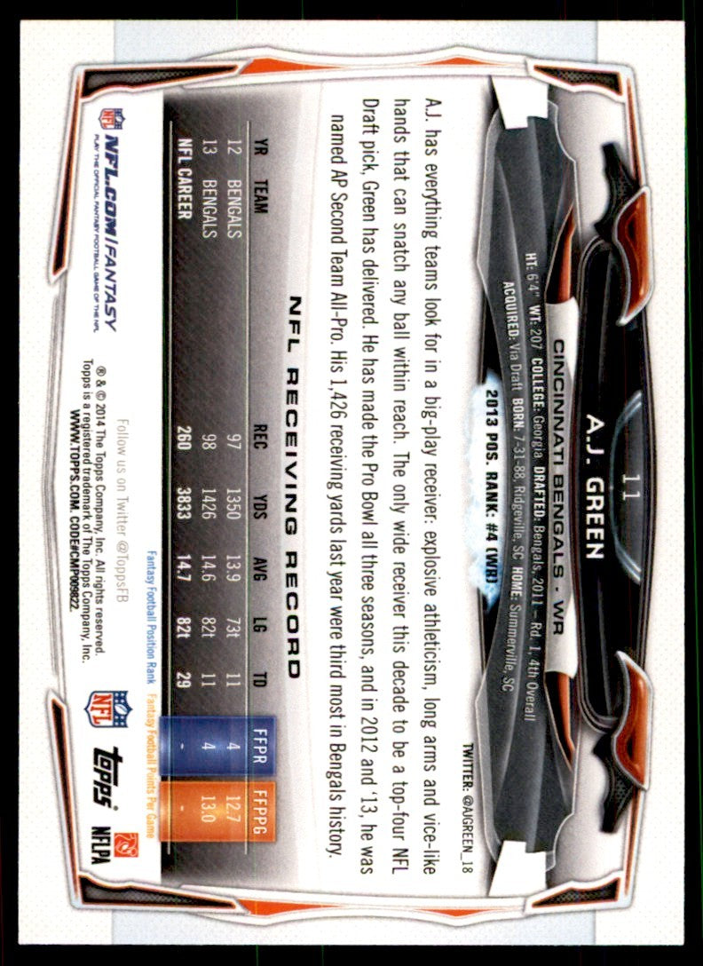 2014 Topps: A.J. Green  Football Cards #11