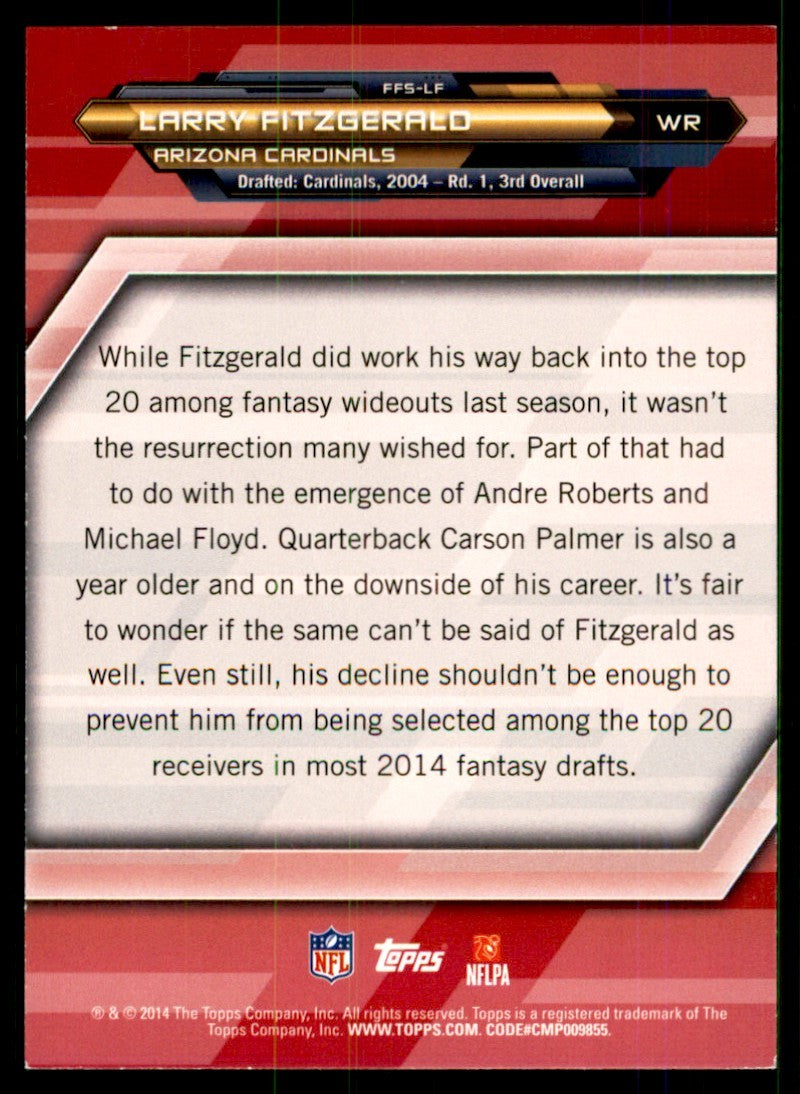 2014 Topps' Larry Fitzgerald Football Cards #FFS-LF