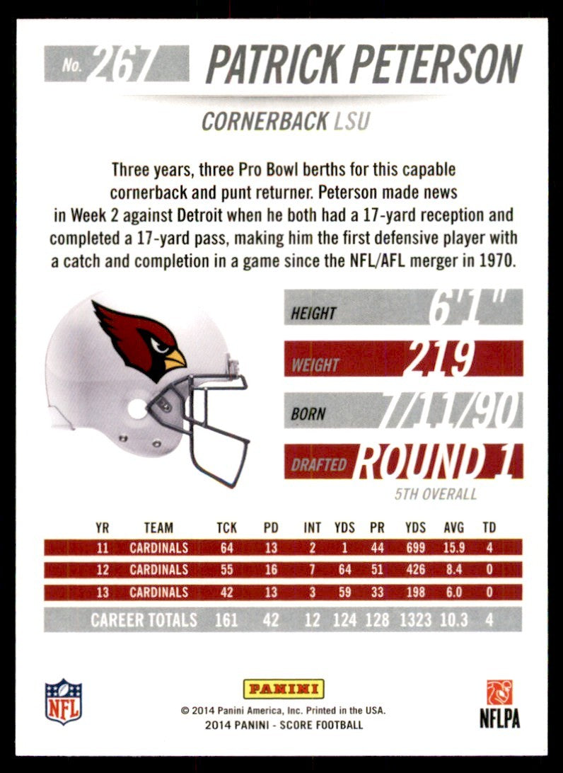 2014 Score Patrick Peterson Football Cards #267