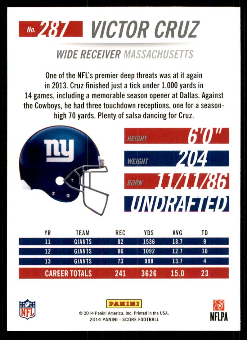 2014 Score Victor Cruz A Football Cards #287