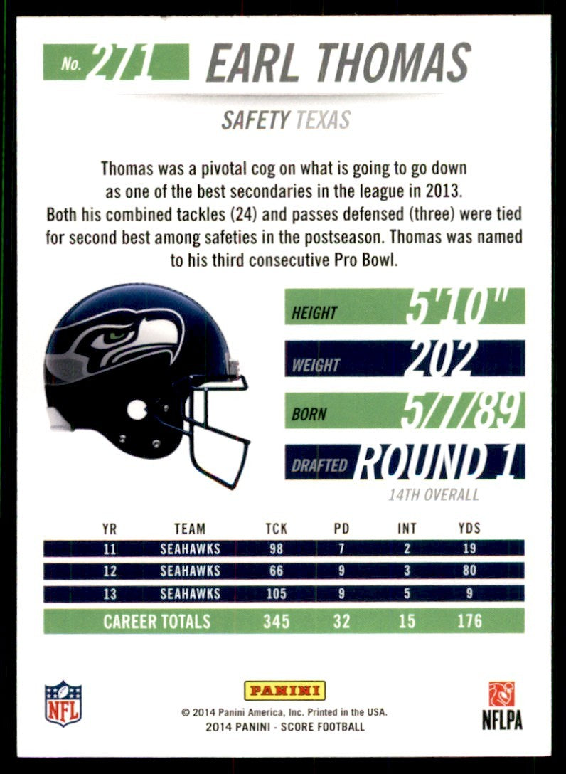 2014 Score Earl Thomas Football Cards #271