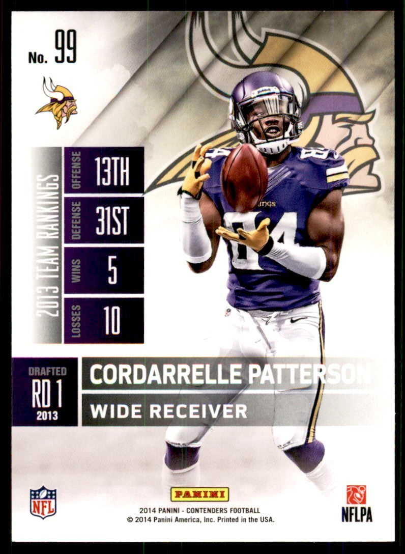 2014 Panini Contenders Cordarrelle Patterson Football Cards #99