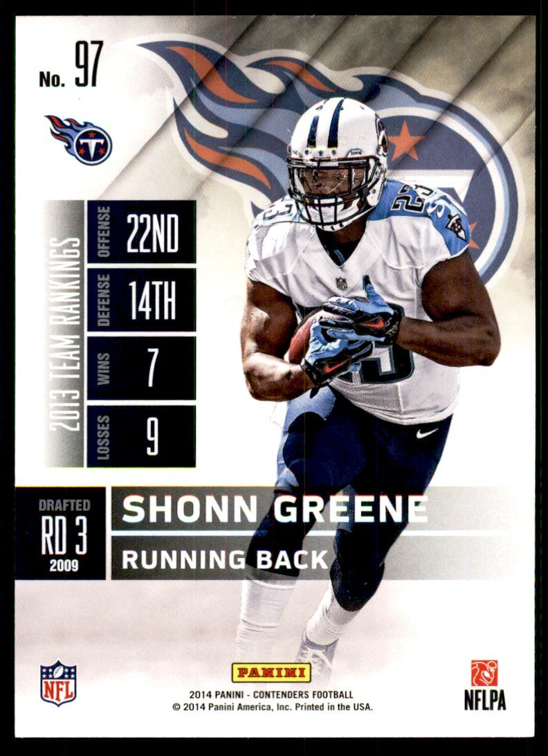 2014 Panini Contenders Shonn Greene A Football Cards #97