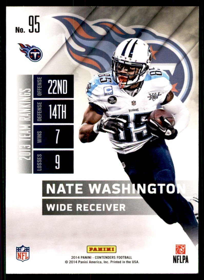2014 Panini Contenders Nate Washington A Football Cards #95